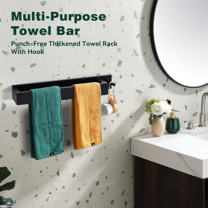 Black Bamboo Towel Rack for Bathroom 4 Black Bamboo Towel Rack for Bathroom 4