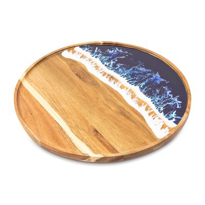 Acacia ياغاچ يۇمىلاق بېزەكلىك تەخسە